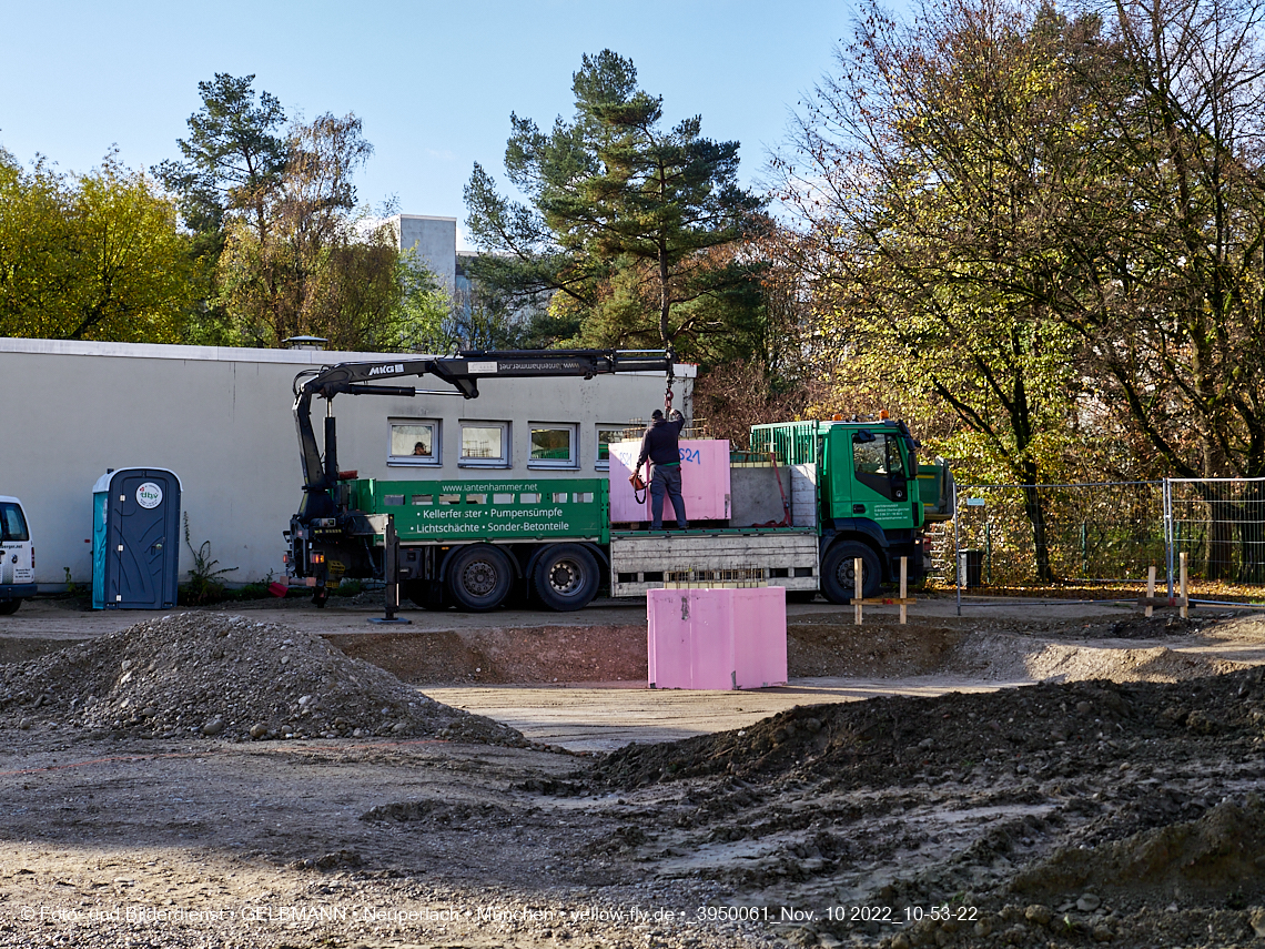 10.11.2022 - Baustelle an der Quiddestraße Haus für Kinder in Neuperlach
